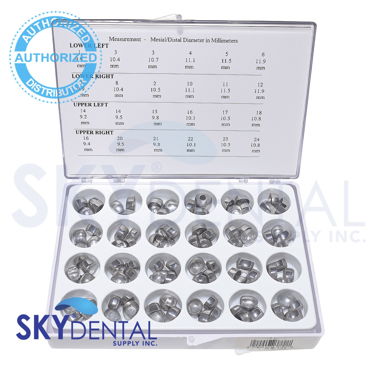 Dental Aluminum Temporary Molar Crown Kit (96pcs) *** size #1-24 Dental Aluminum Temporary Molar Crown Kit (96pcs) *** size #1-24