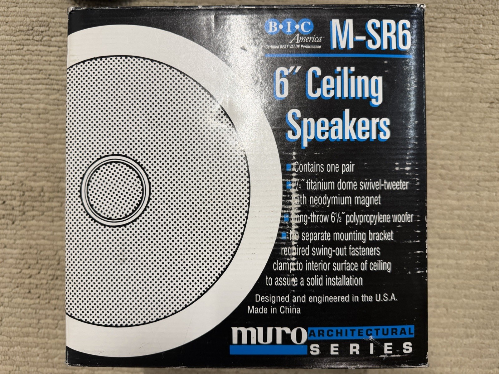 Pair of (2) BIC M-SR6 Muro Architectural Series Speakers (BRAND NEW IN BOX)