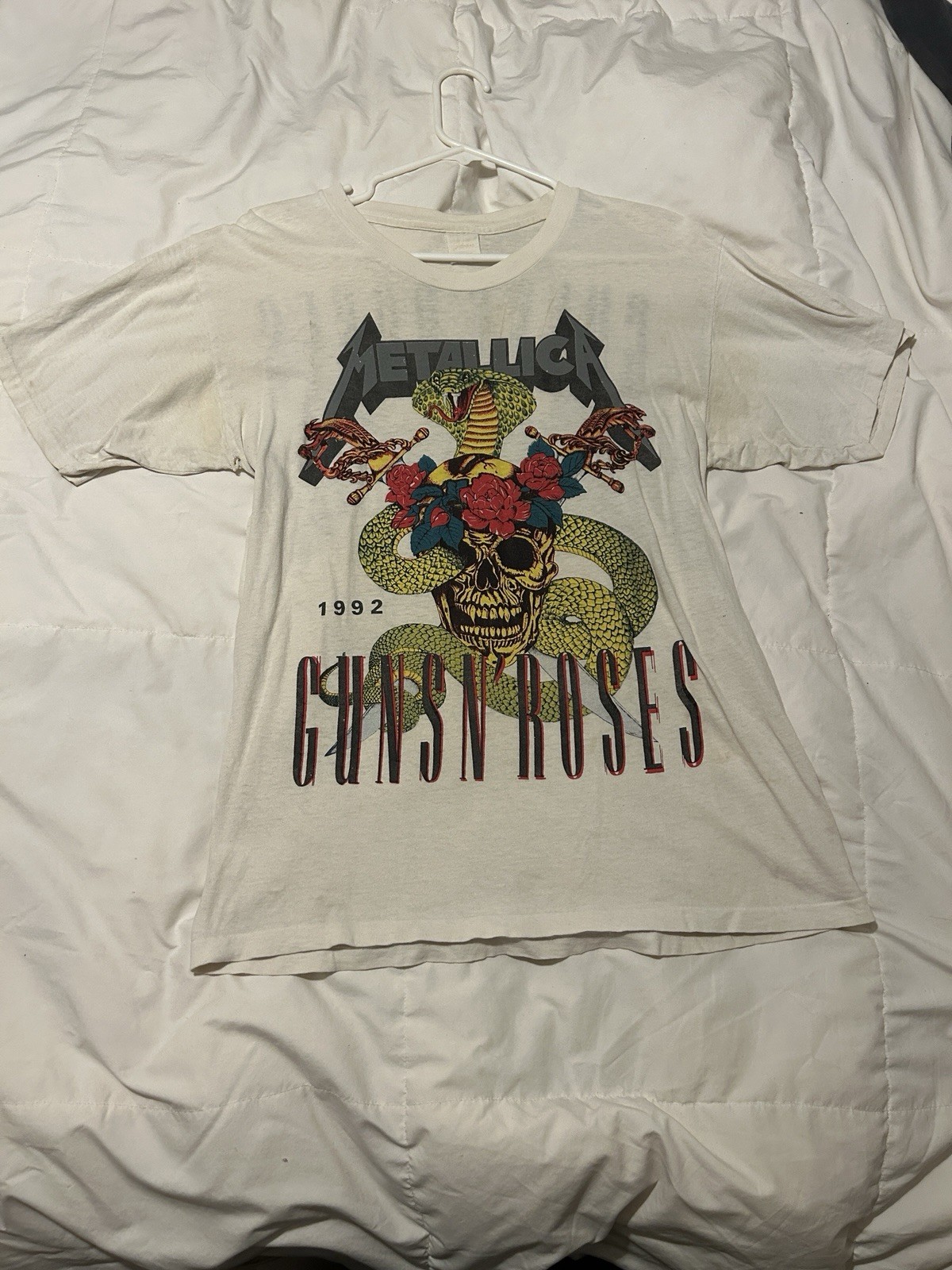 1992 Metallica Guns N Roses Vintage Tour Band Rock Tee Shirt 90s 1990s