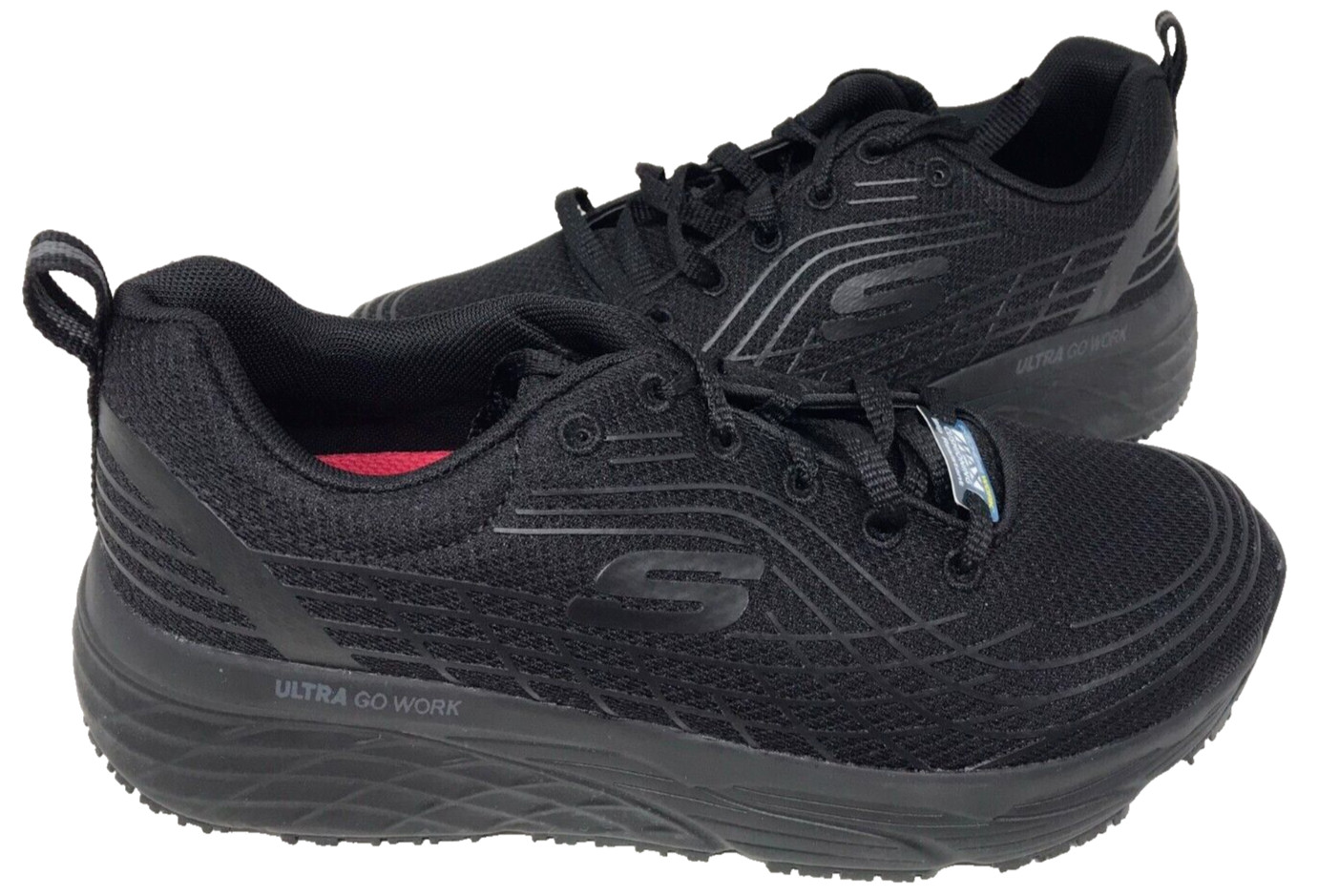 Skechers Women's Work Max Cushioning Elite SR Lace Up Black Size:7.5 118D