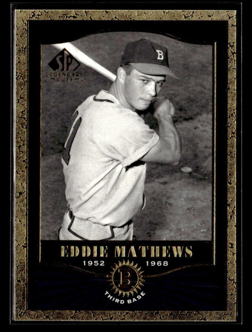 2001 SP Legendary Cuts #5 Eddie Mathews Card Boston Braves 2001 SP Legendary Cuts #5 Eddie Mathews Card Boston Braves