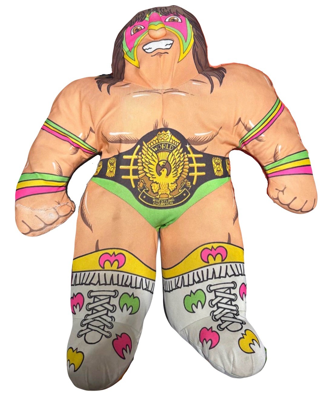 Vintage 1990 Tonka WWF Ultimate Warrior Wrestling Buddy 22” Plush WWE