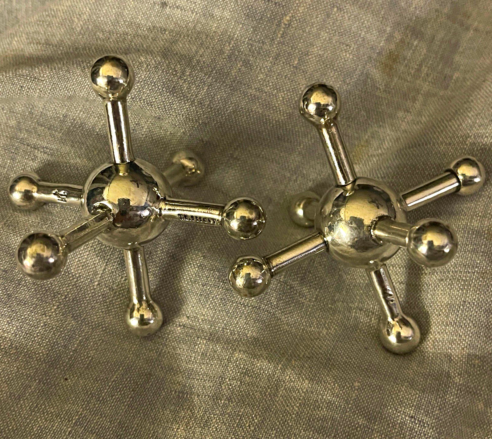 Antique 1884 Roberts & Belk Silverplate Sputnik Knife Rests Pair Rd 11097 Antique 1884 Roberts & Belk Silverplate Sputnik Knife Rests Pair Rd 11097