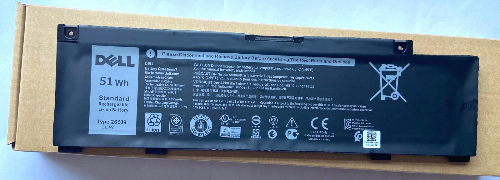 Genuine 51WH 266J9 Battery Dell Inspiron 5490 G3 3500 3590 G5 5500 5505 Series