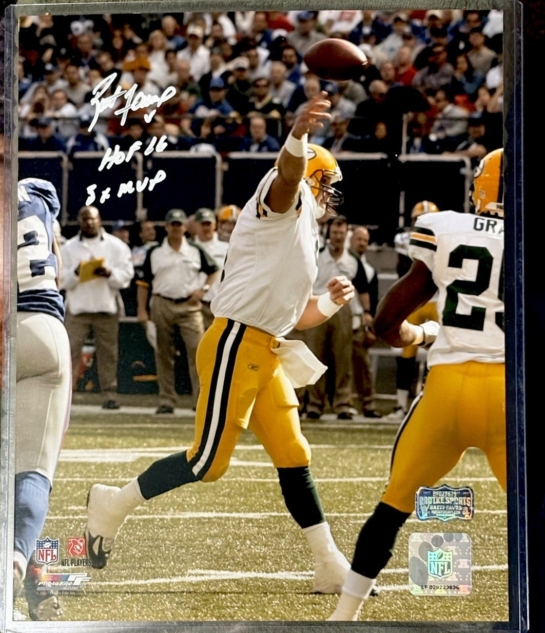 BRETT FAVRE Autographed 8x10 Photo with 2 Inscriptions, FAVRE COA