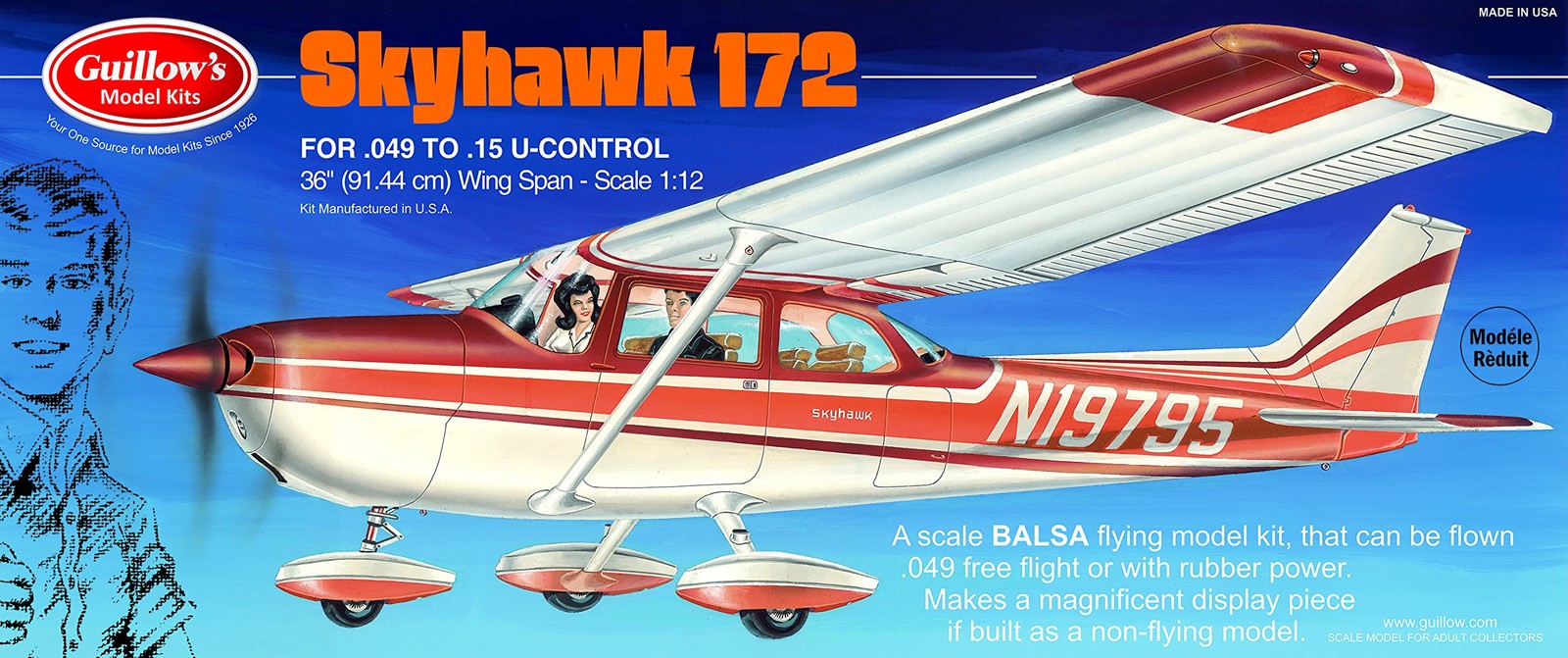 Guillow\'s Cessna Skyhawk Model Kit 802 Small Guillow\'s Cessna Skyhawk Model Kit 802 Small