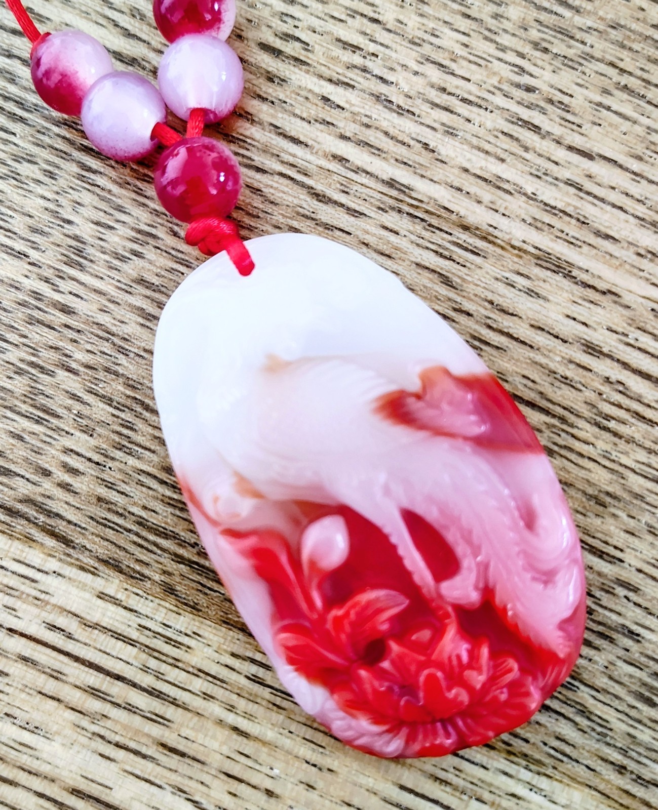 Video Certified Red Natural A Jade jadeite Pendant Phoenix Necklace 
