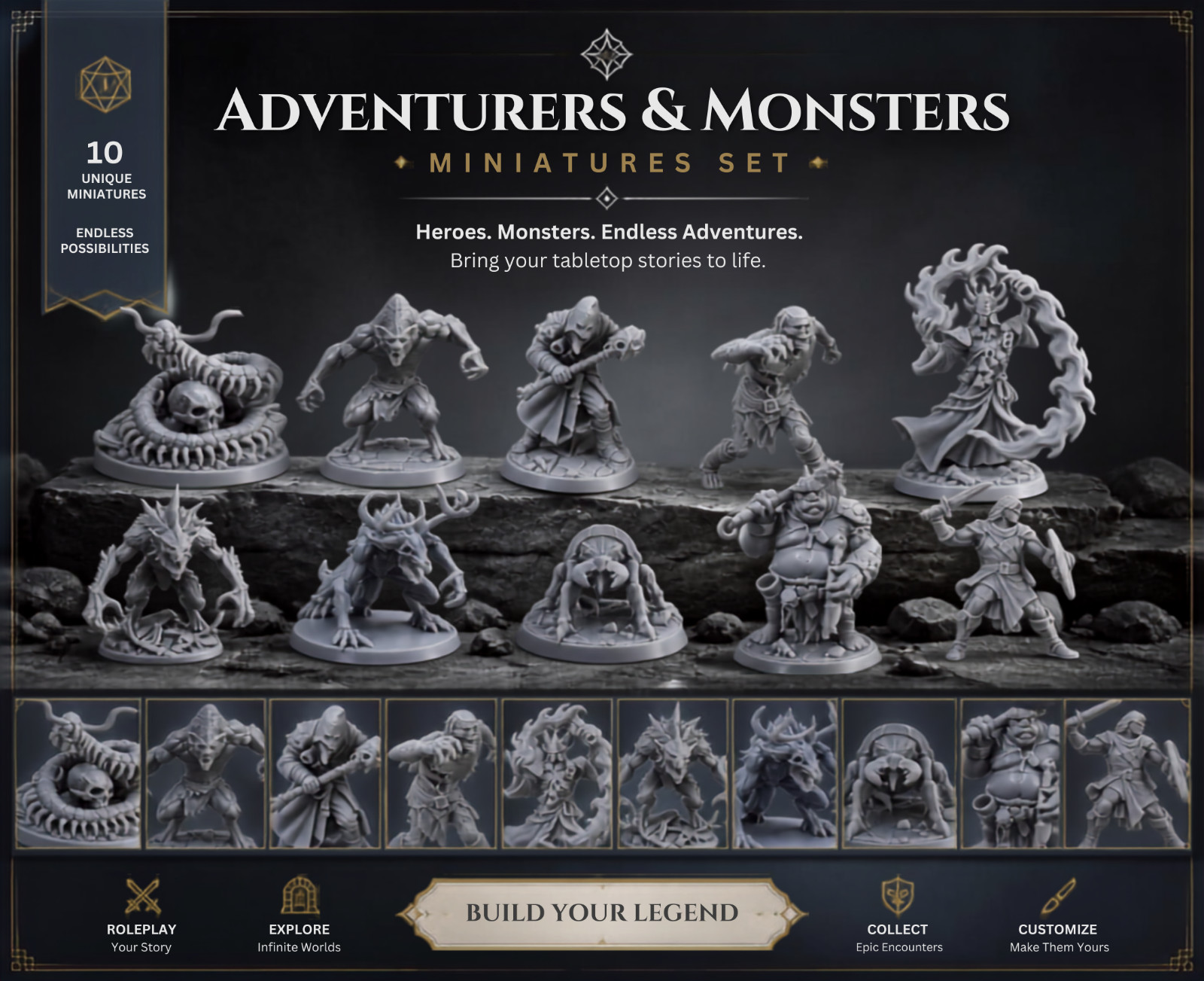 473 Forge Forest Encounter – 10 Fantasy Resin Miniatures 28mm Tabletop RPG dnd 473 Forge Forest Encounter – 10 Fantasy Resin Miniatures 28mm Tabletop RPG dnd