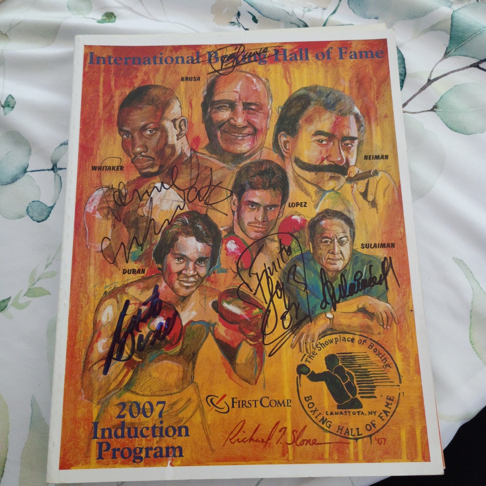 2007 International Boxing Hall Of Fame  Program Signed By 5 Duran Whitaker Lopez