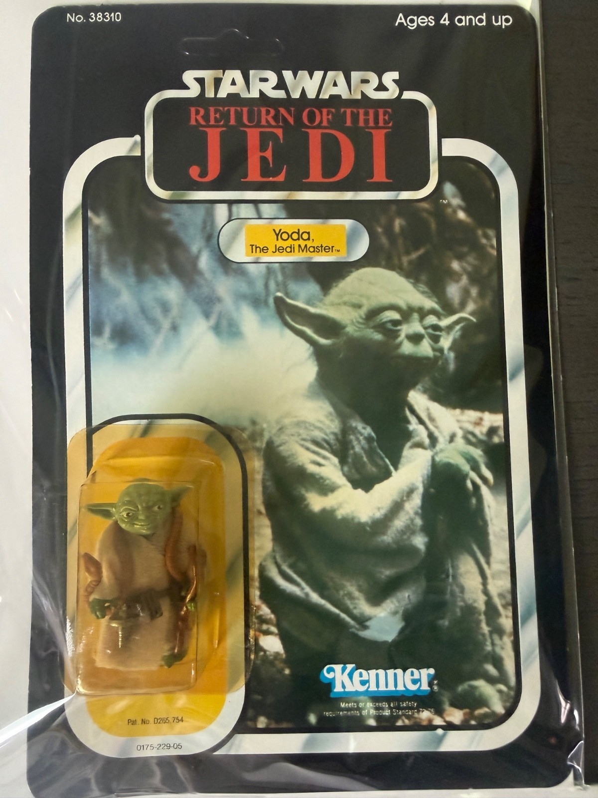 RARE Star Wars Kenner Yoda 1983 ROTJ Original Unpunched Card - Brown Snake