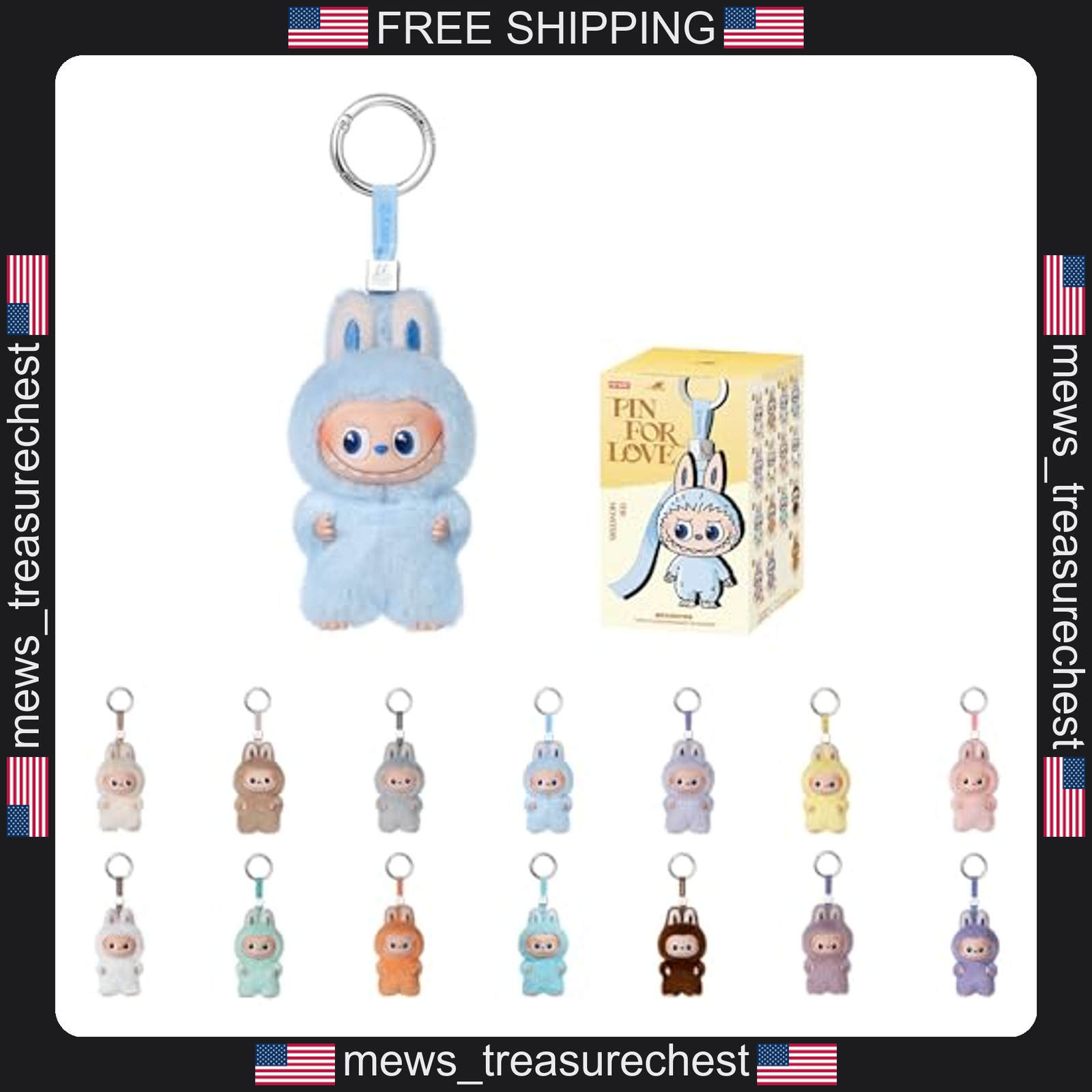 POP MART The Monster Pin for Love Series Vinyl Plush Pendant Blind Box (A?M)