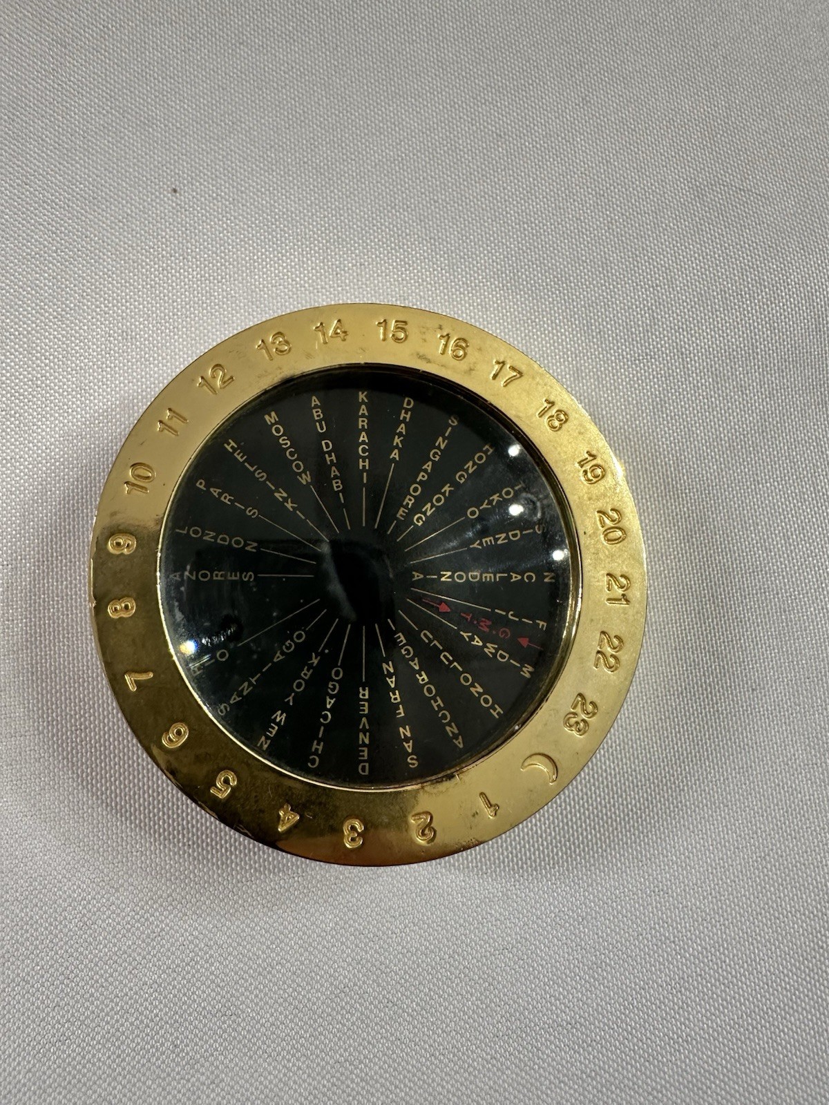 Military Brass International Time Indicator