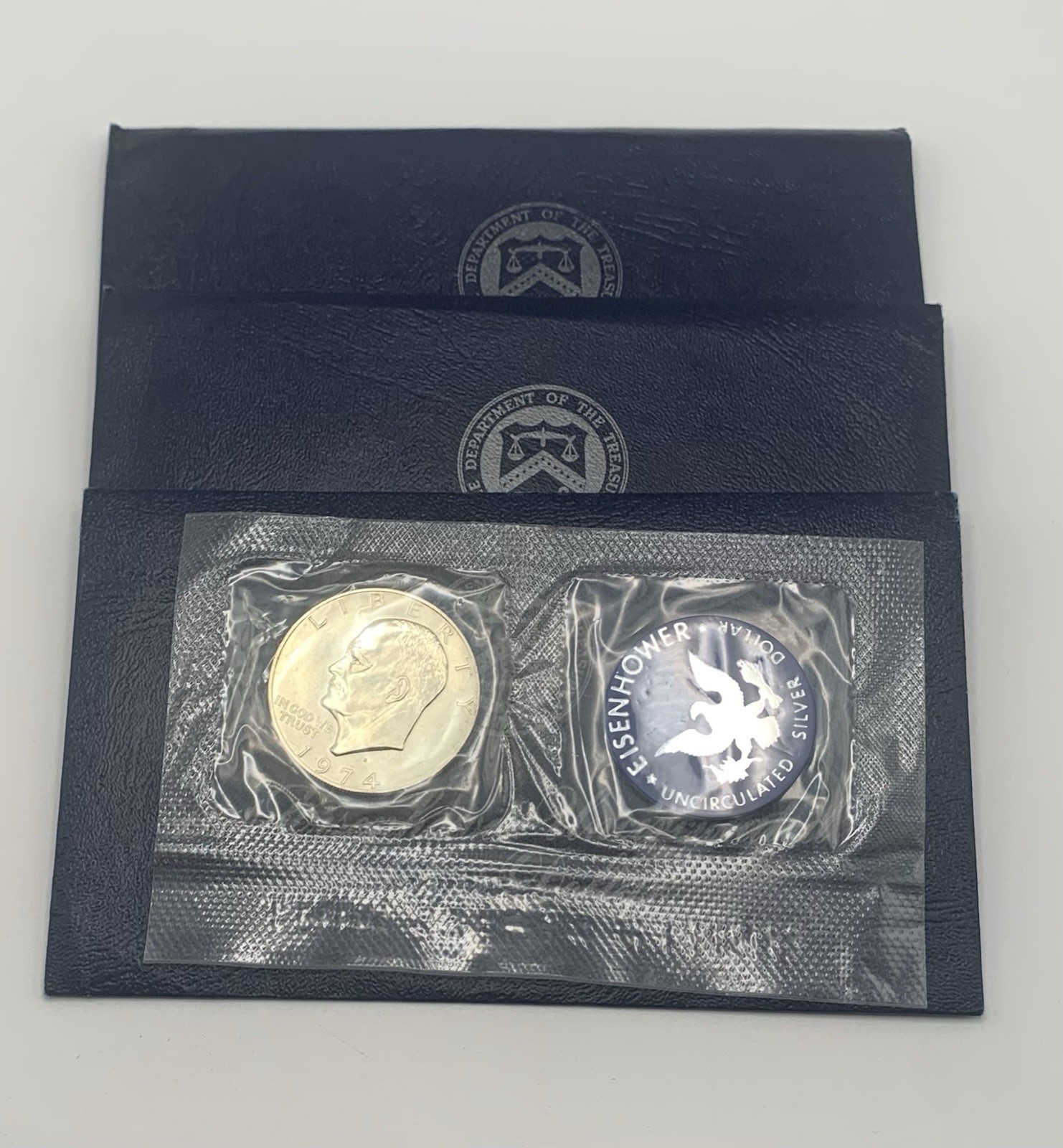 1974-S Eisenhower Silver Dollar 40% Uncirculated OGP Blue Envelope US Mint