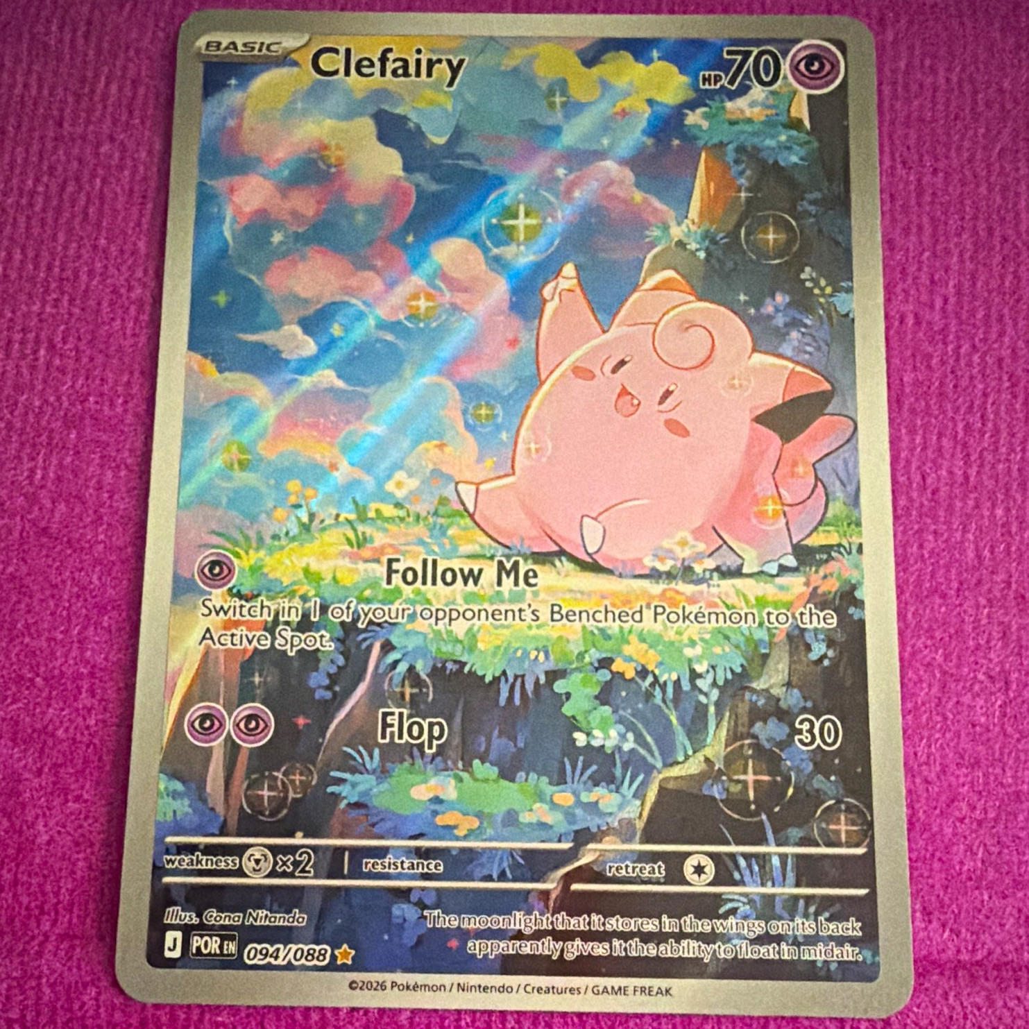 The Pokémon Company Clefairy 094/088 SV03 Perfect Order Holo Illus Rare EN The Pokémon Company Clefairy 094/088 SV03 Perfect Order Holo Illus Rare EN