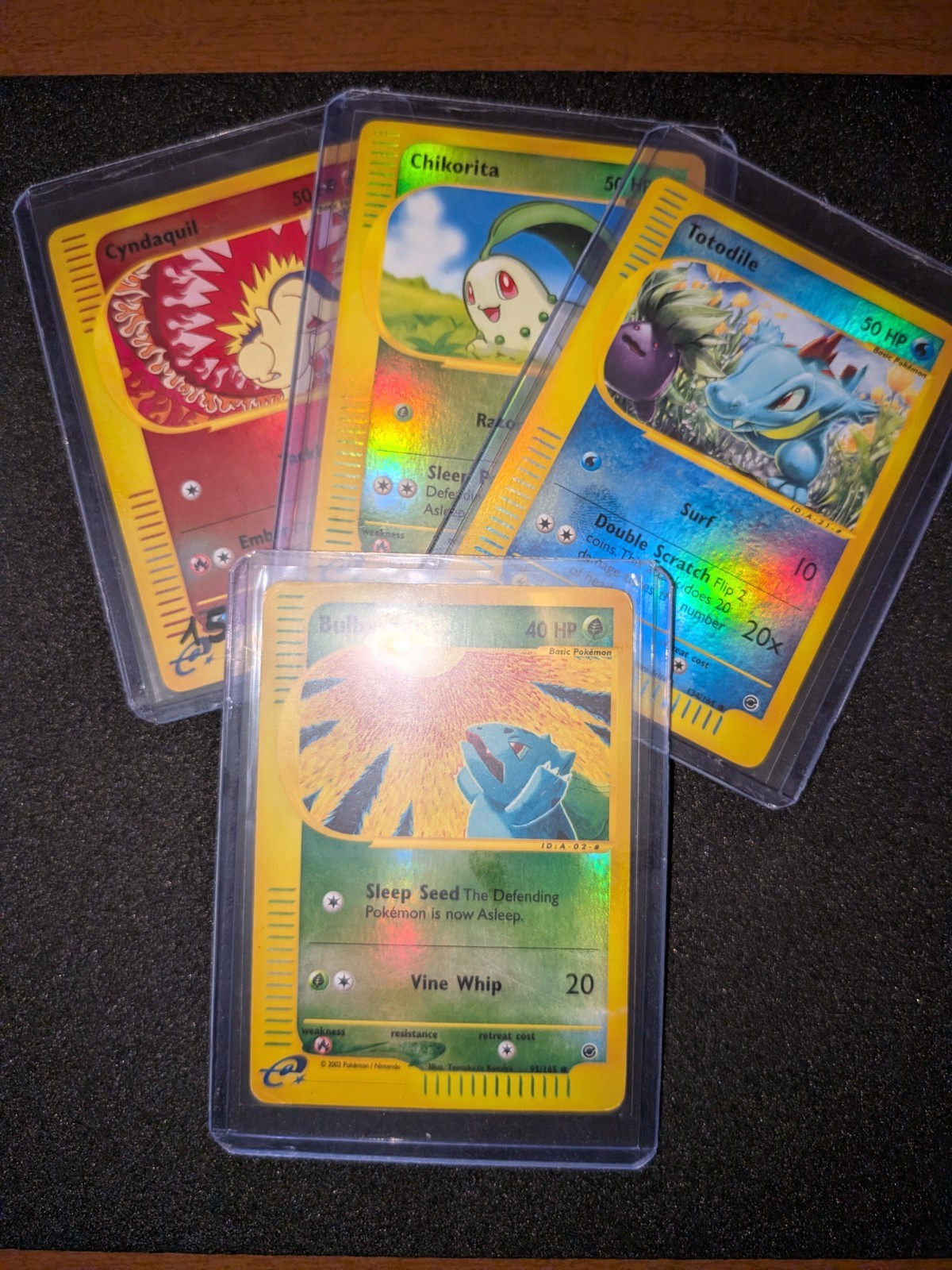 Pokemon Expedition 4-Card Lot Bulbasaur Cyndaquil Totodile Chikorita Reverse Hol
