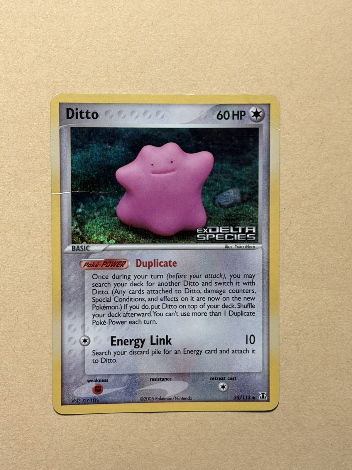 Pokémon TCG Ditto 35/113 EX Delta Species Reverse Holo Yuka Morii Vintage 2005