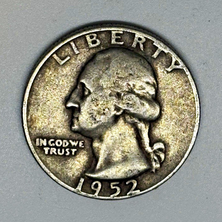 1952 D Washington Quarter 25C Denver Business Strike 90% Silver US Coin