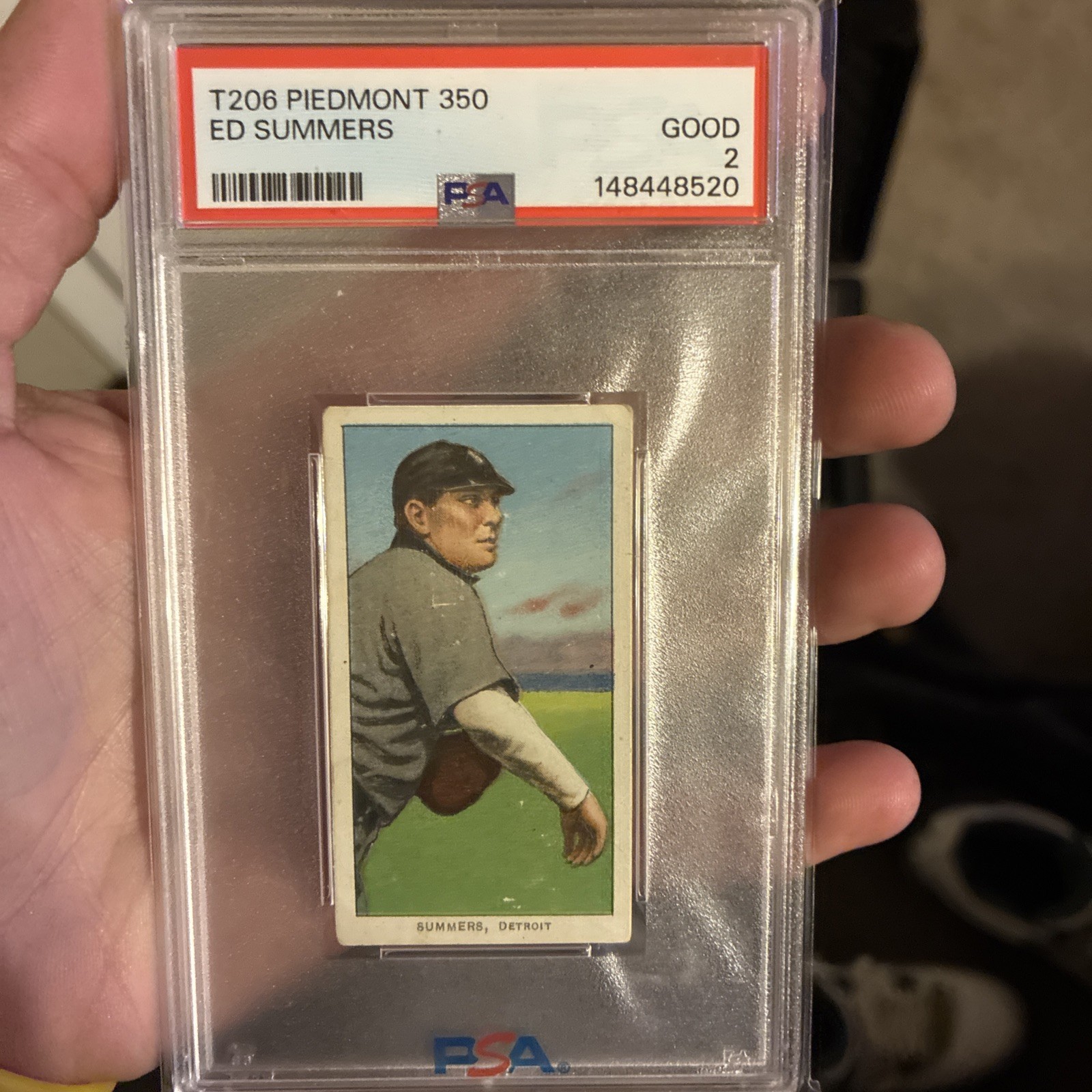 1909-11 T206 Ed Summers Detroit Tigers Piedmont 350 Back Graded PSA 2 1909-11 T206 Ed Summers Detroit Tigers Piedmont 350 Back Graded PSA 2