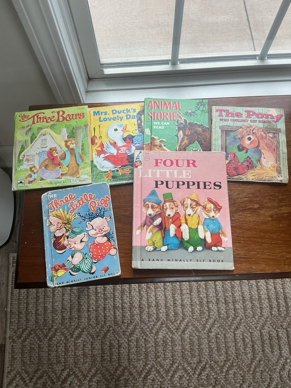 6 Vintage Children’s Books 1950s Little Golden Rand McNally Elf Book Animals