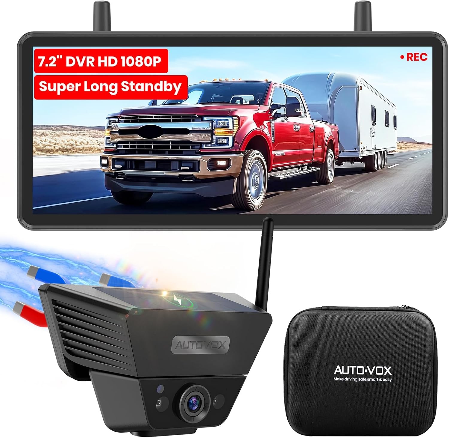 AUTO-VOX Solar5B RV Magnetic Backup Camera Loop Recording 7.2 AUTO-VOX Solar5B RV Magnetic Backup Camera Loop Recording 7.2