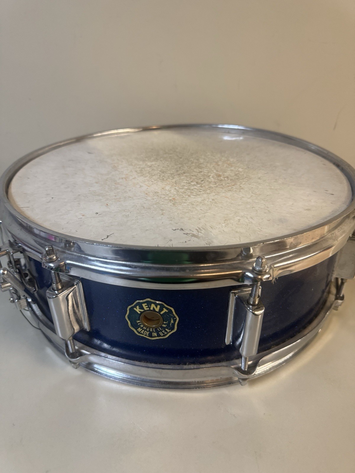 Vintage Kent Blue Sparkle Snare Drum 14\ Vintage Kent Blue Sparkle Snare Drum 14\