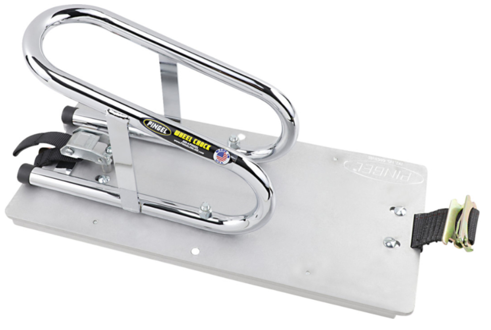 Pingel WC35EF Chrome 3-1/2 Inch Removable Series E-Track Wheel Chock
