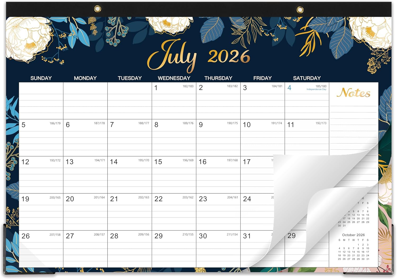 Desk Calendar 2026-2027 - Jul. 2026 - Dec. 2027, 18 Months Large Monthly Desk...