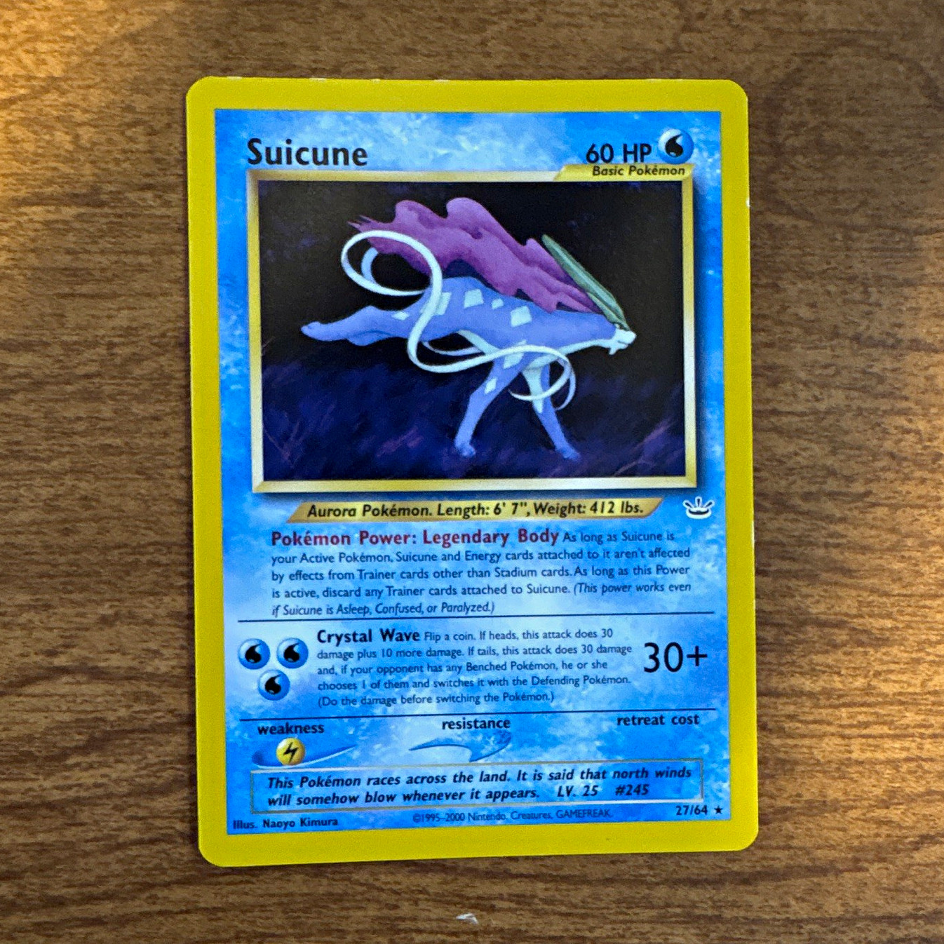 Pokémon TCG Neo Revelation Suicune 27/64 Unlimited Basic 60 HP 2000