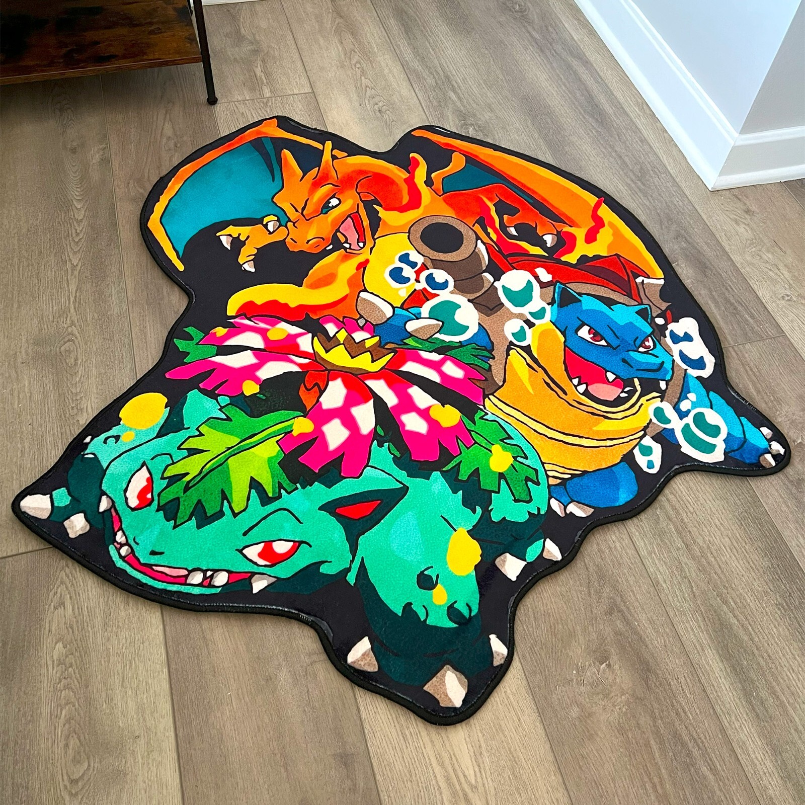 Anime Rug Pokemon Blastoise, Charizard and Bulbasaur Soft Polyester Carpet Anime Rug Pokemon Blastoise, Charizard and Bulbasaur Soft Polyester Carpet