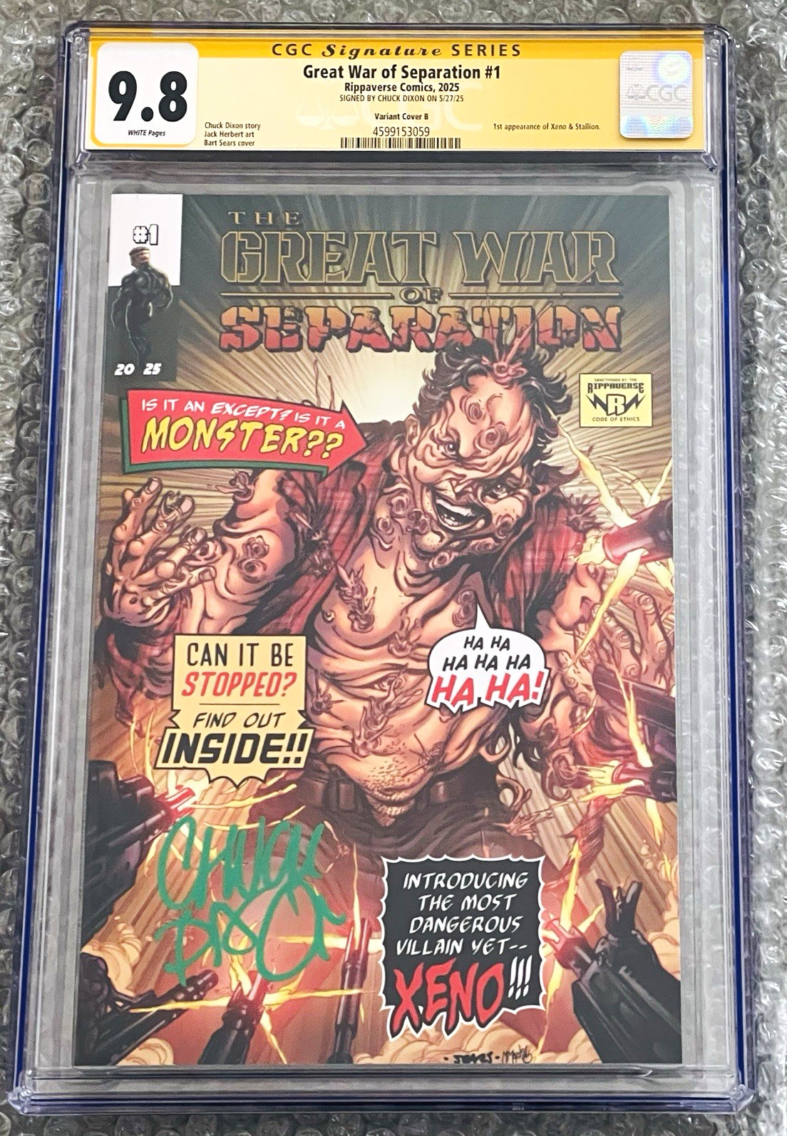 The Great War of Separation #1 Variant Cover B Signed by Chuck Dixon CGC 9.8 The Great War of Separation #1 Variant Cover B Signed by Chuck Dixon CGC 9.8