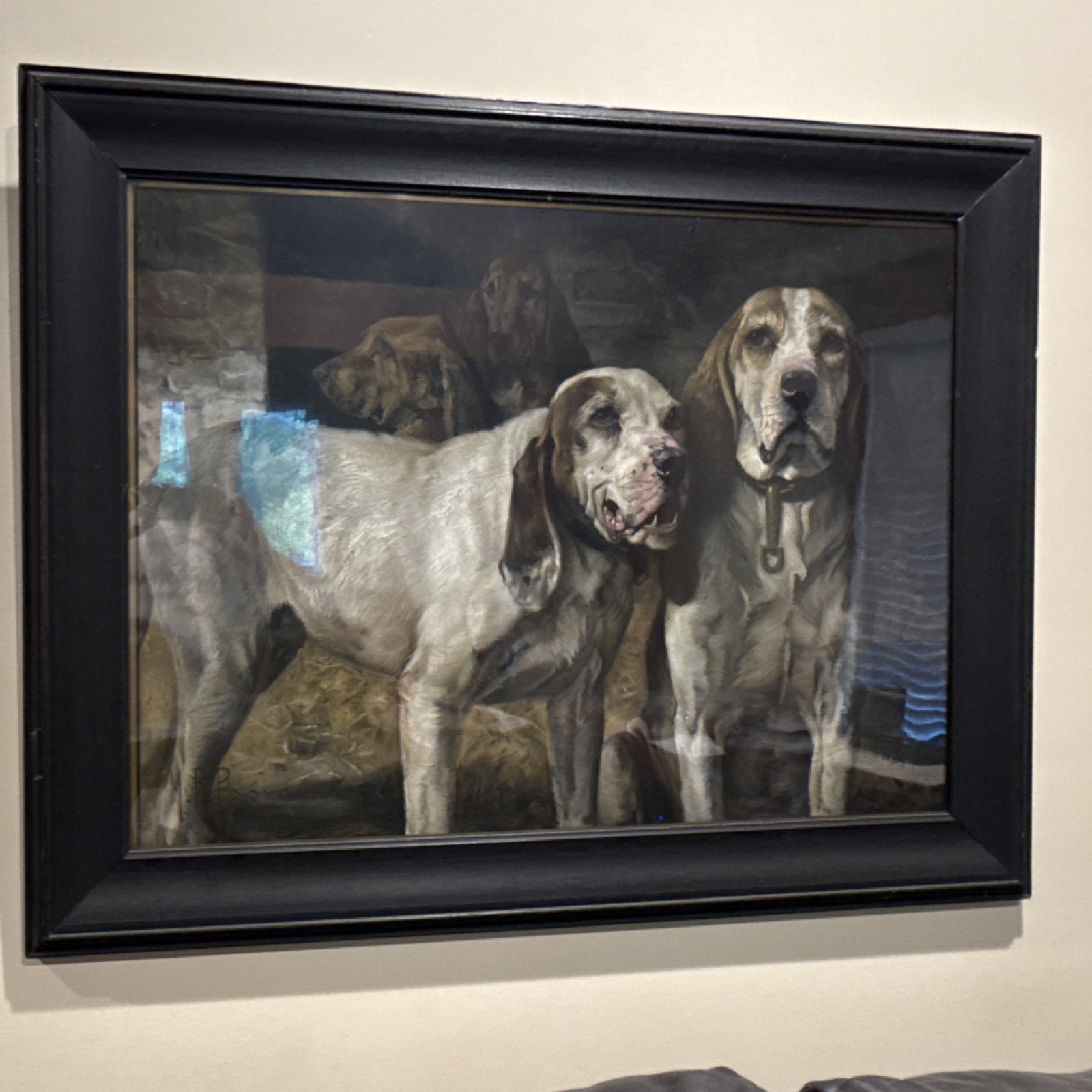 *New Low Price* Winchester 1907 Lithograph Henry Rankin Poore Bear Dogs Framed