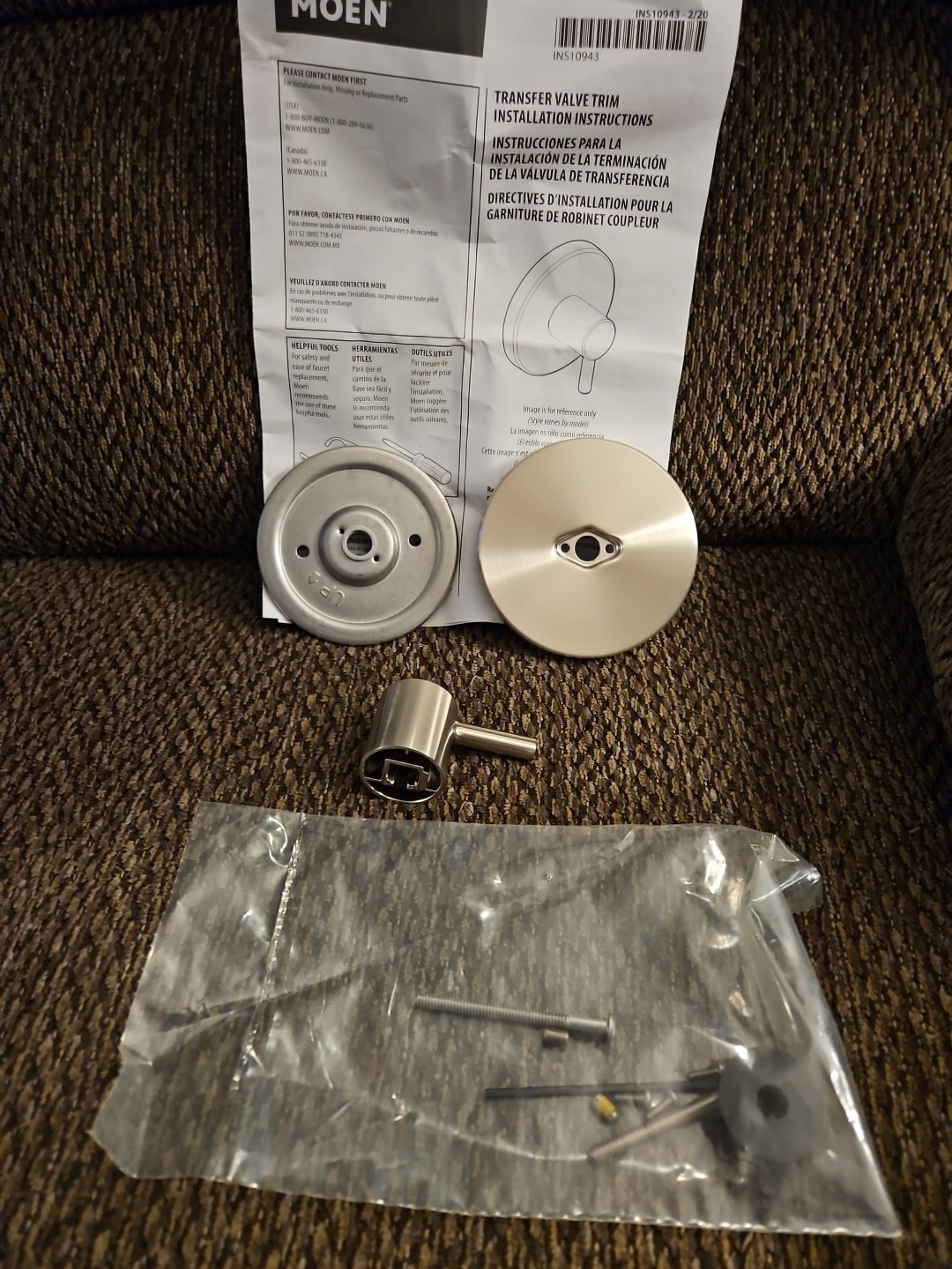 MOEN Align UT4191BN One Handle M-CORE Transfer Valve Trim Kit in Brushed Nickel
