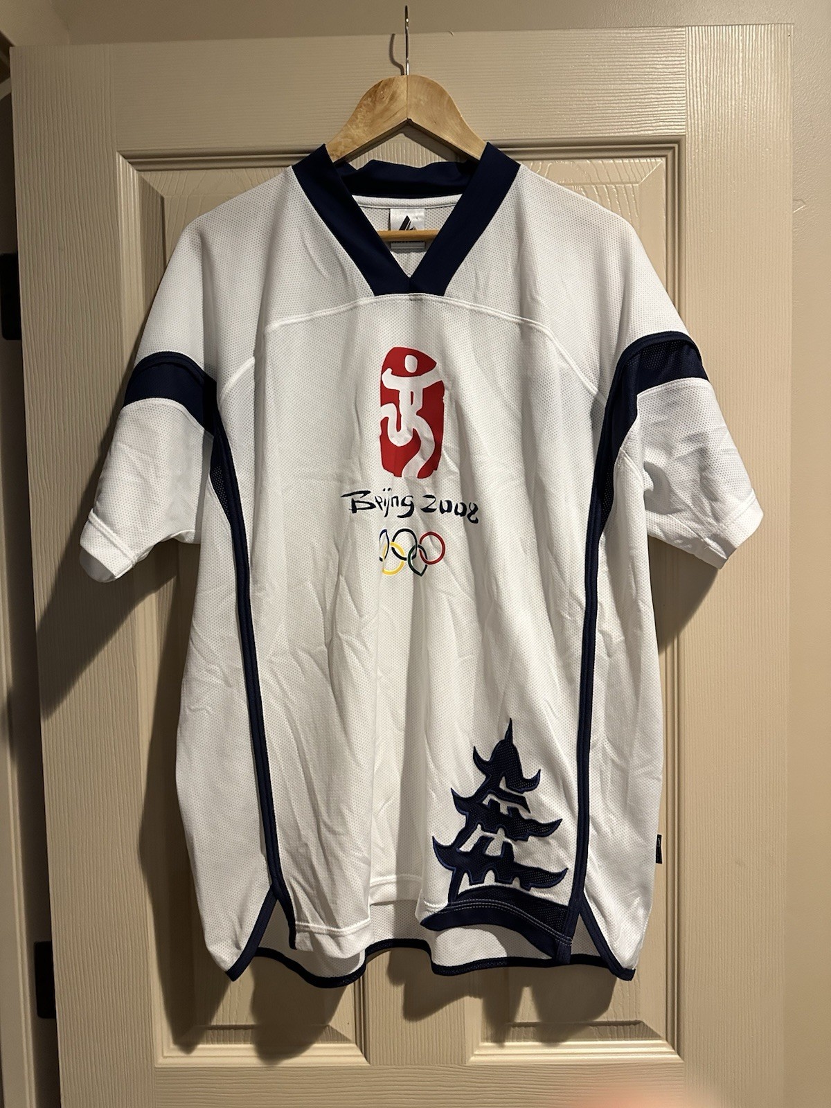 🥇 RARE UKRAINE 2008 BEIJING OLYMPICS MAYNER SPORT WHITE JERSEY SHIRT SIZE 52 🥇
