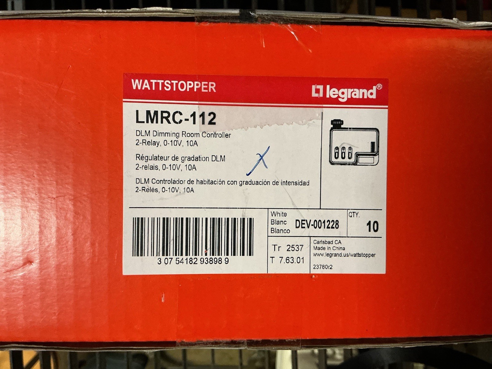 WAT / Wattstopper LMRC-112 2-Relay Room Controller (0-10 V Dimming / On-Off