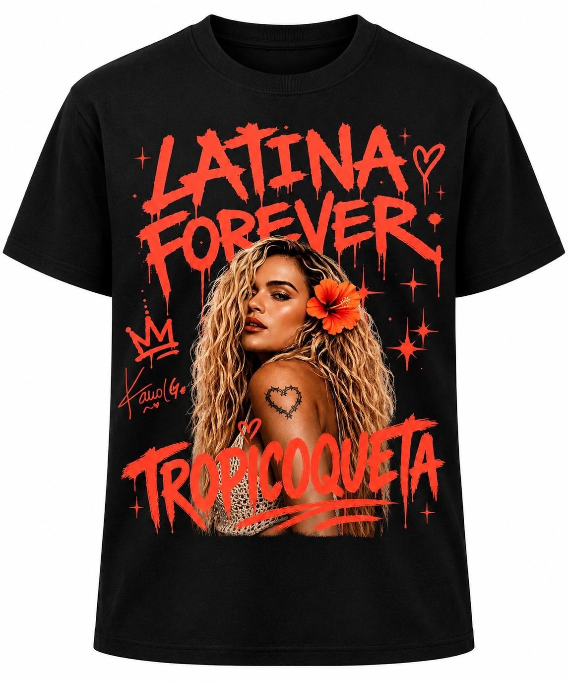 KAROL G Latina Forever Tropicoqueta Graphic T-Shirt Unisex Concert Tour Tee