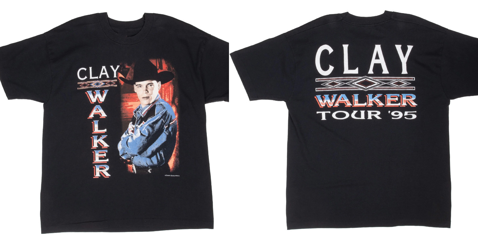 VINTAGE COUNTRY CLAY WALKER TOUR 1995 TEE SHIRT BO2793