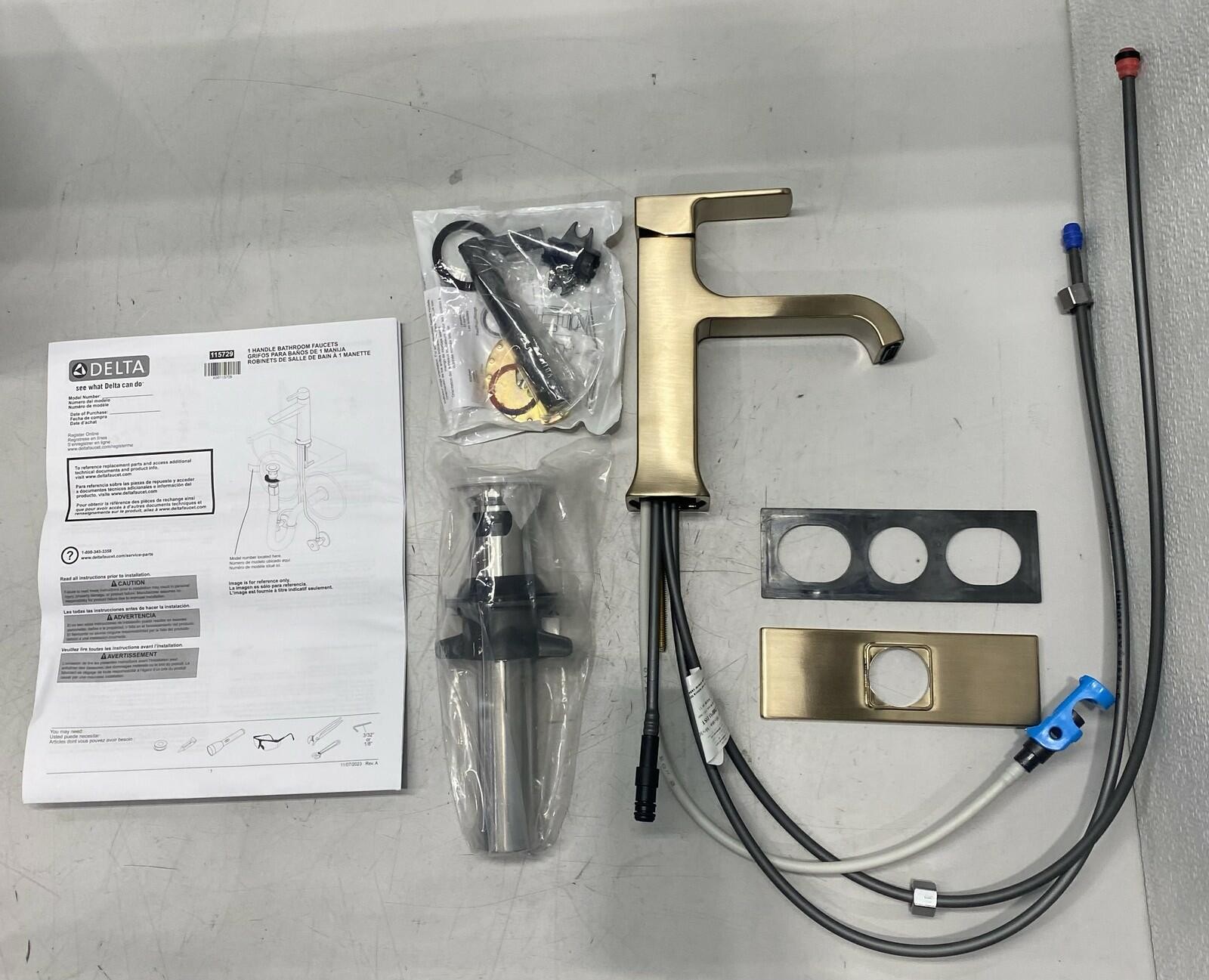 Delta 539-CZMPU-DST Velum Brushed Gold Bathroom Faucet (Champagne Bronze)