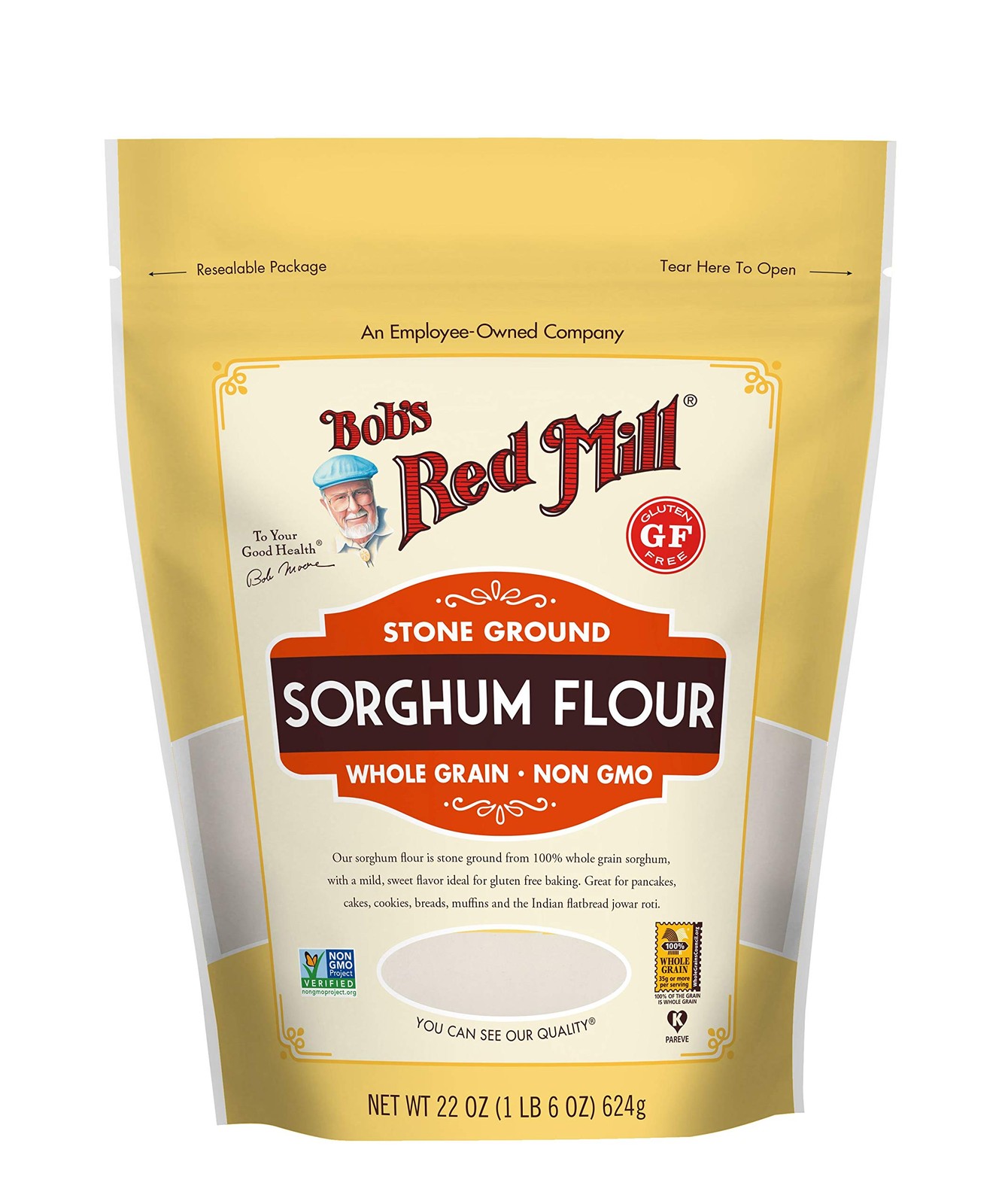 Bob\'s Red Mill Sorghum Flour, 22oz (Pack of 1) - Whole Grain, Vegan, Kosher