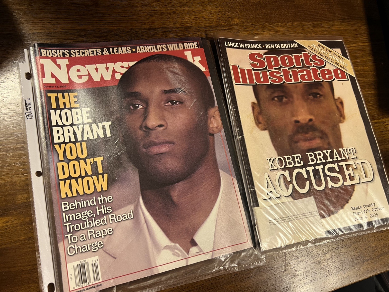 Newsweek Magazine Oct 2003 Kobe Bryant Lakers Basketball MINT - NO LABEL SI