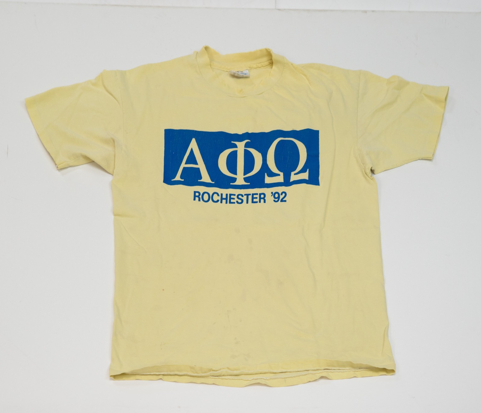 True VTG 80s Single Stitch Rochester Frat Shirt Size XL Thrashed NY XI Zeta USA True VTG 80s Single Stitch Rochester Frat Shirt Size XL Thrashed NY XI Zeta USA