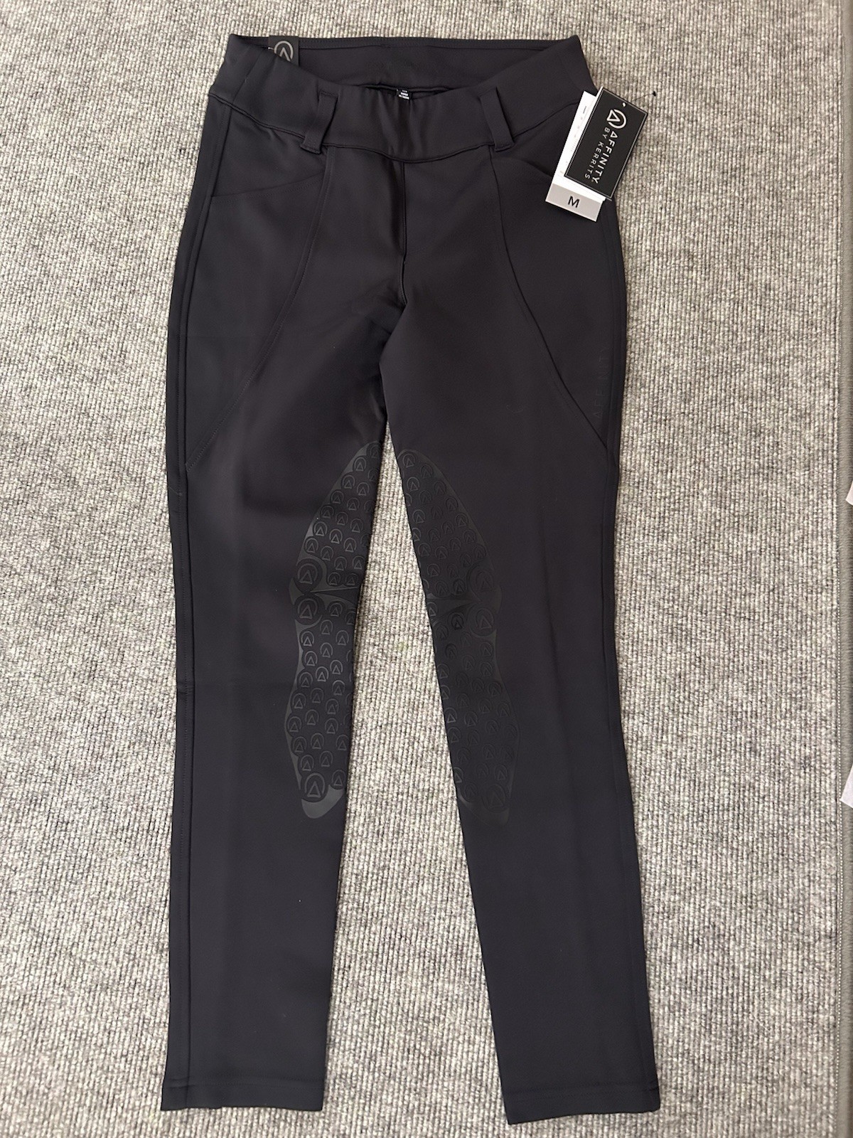 New Kerritts Women\'s Affinity Pro Silicone Knee Patch Riding Breech Black Medium