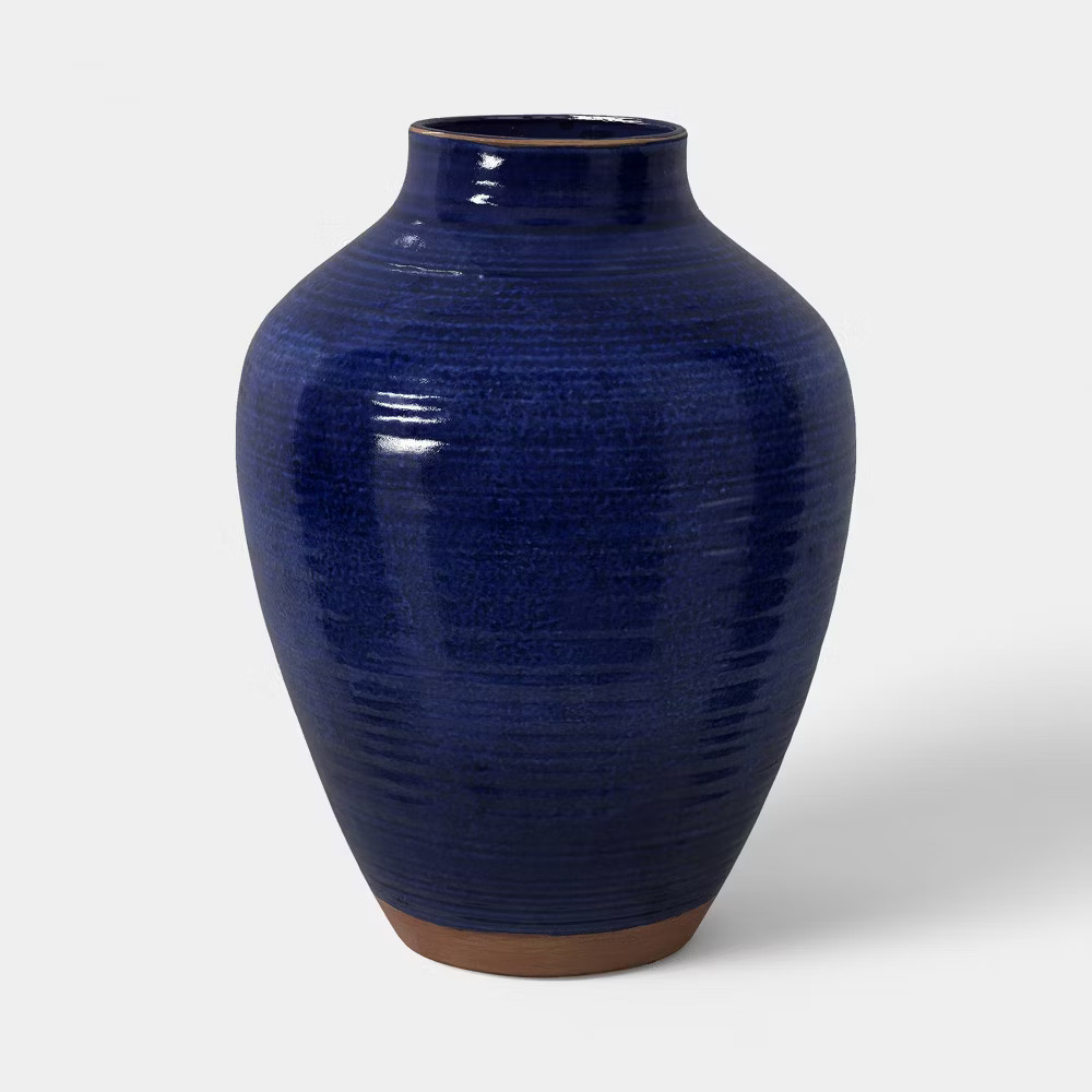 XL Tuscan Ceramic Vase Blue - Threshold