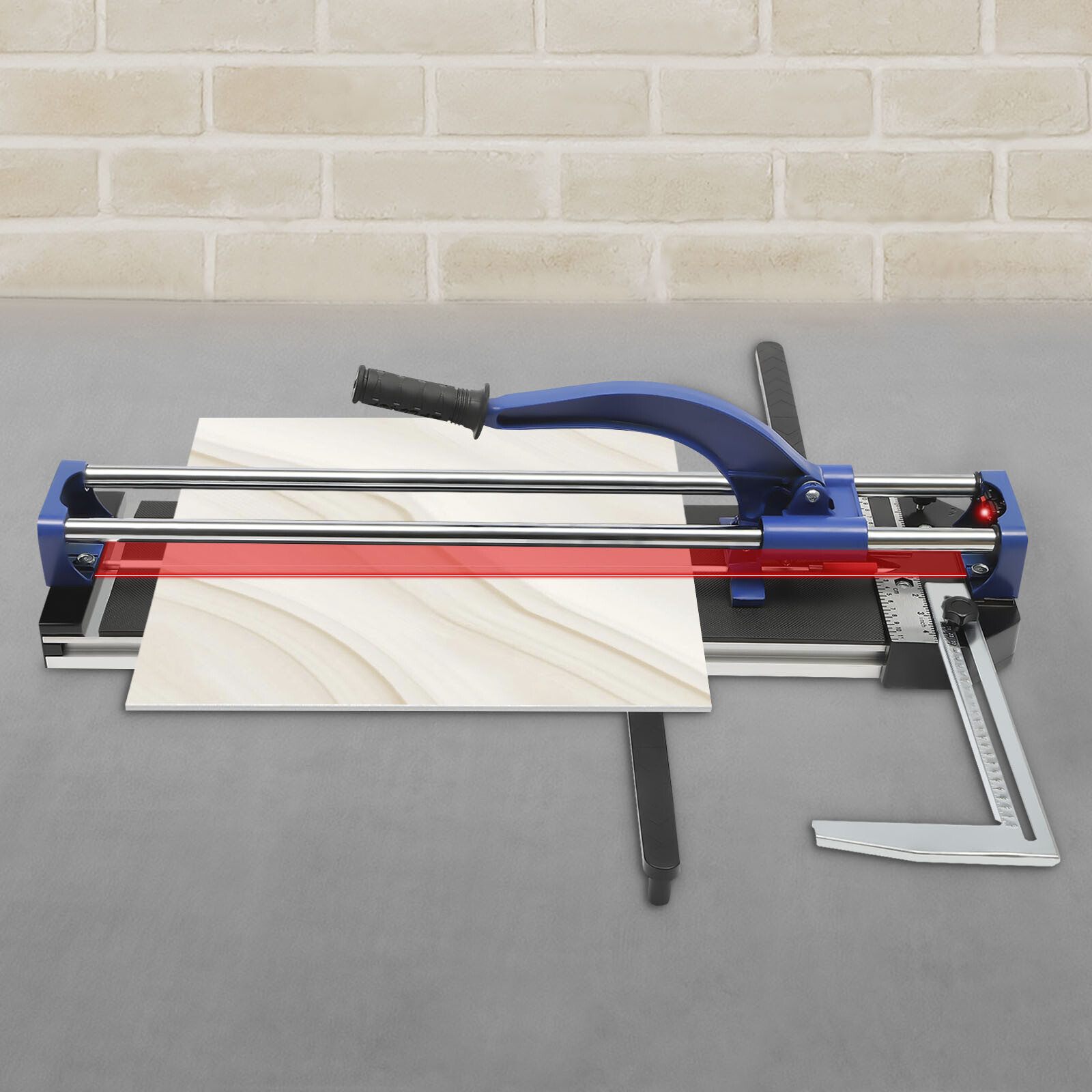 800F 60cm Manual Tile Cutter - Tungsten Wheel, Infrared Positioning, Ruler