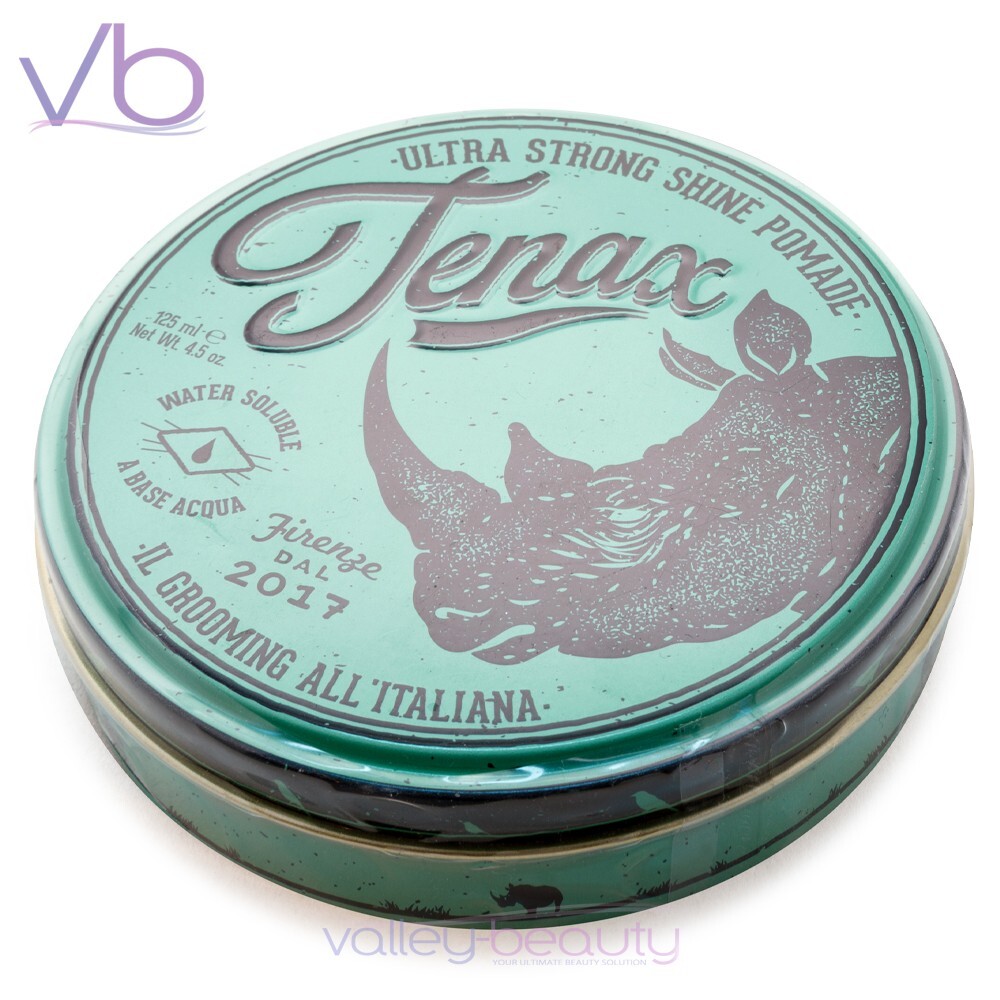 TENAX Ultra Strong Shine Pomade | Water Soluble Italian Styler For Men, 4.5oz