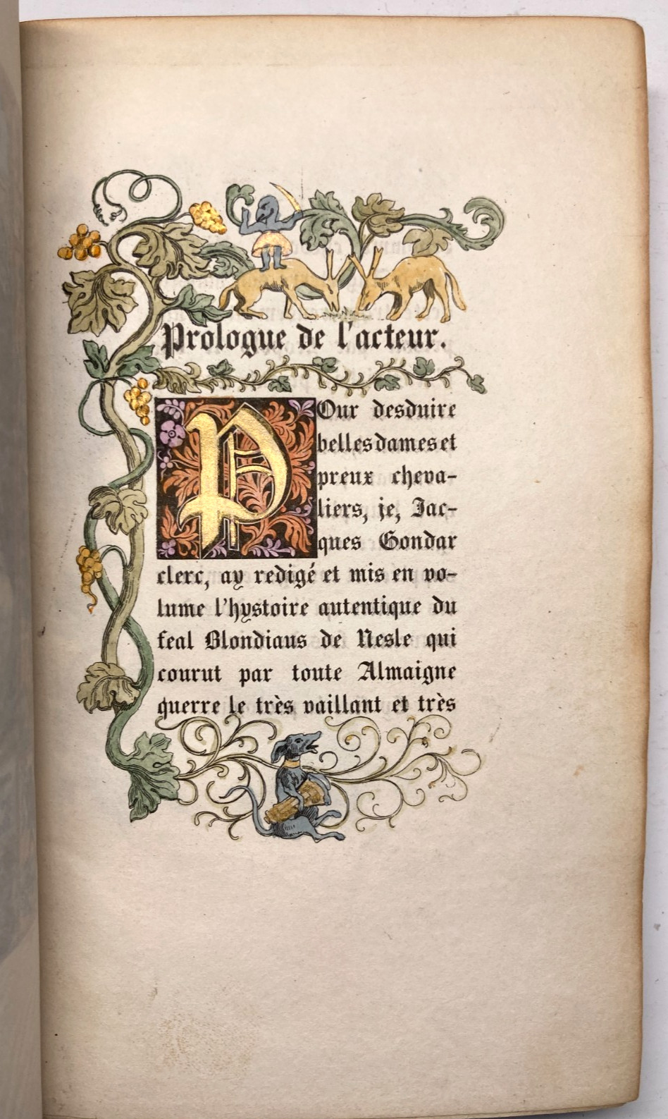 1830 Nodier Michel Chroniques Francoises Hand Colored Gold Gothic Leather Bound