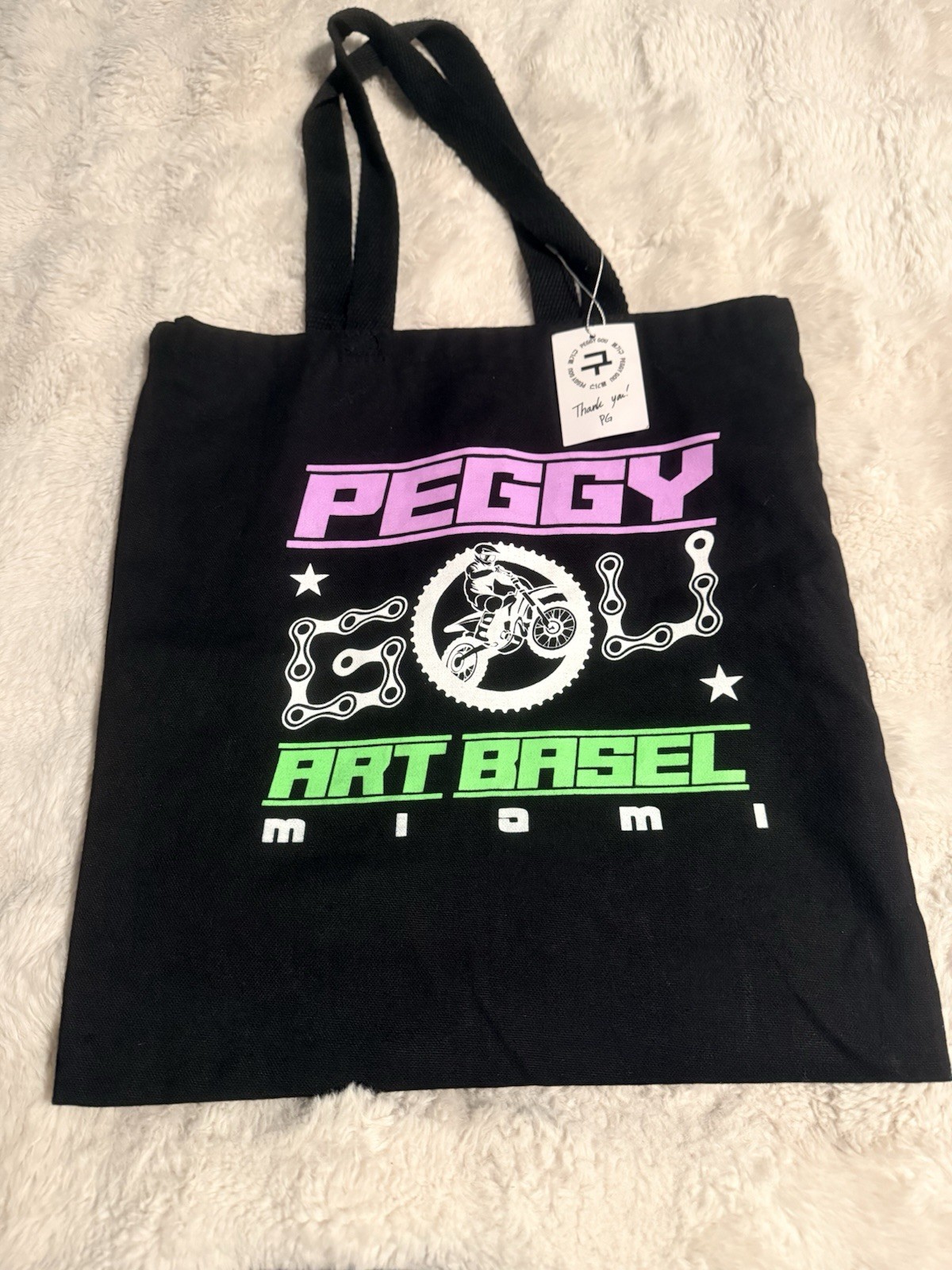 Peggy Gou Art Basel Miami 2023 Limited Edition Black Tote Bag Peggy Goods Basel Peggy Gou Art Basel Miami 2023 Limited Edition Black Tote Bag Peggy Goods Basel