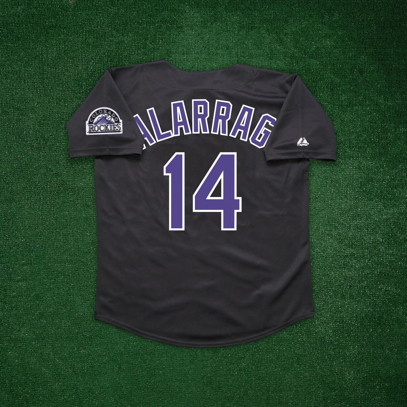Andres Galarraga 1993 Colorado Rockies Men\'s Alt Black Jersey w/ Inaugural Patch Andres Galarraga 1993 Colorado Rockies Men\'s Alt Black Jersey w/ Inaugural Patch