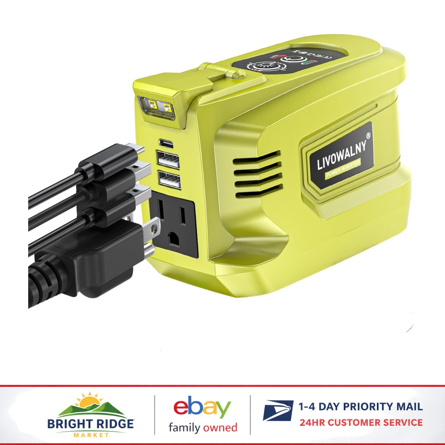 Versatile 200W Inverter for 18V Batteries, Perfect for Camping and Power Outages