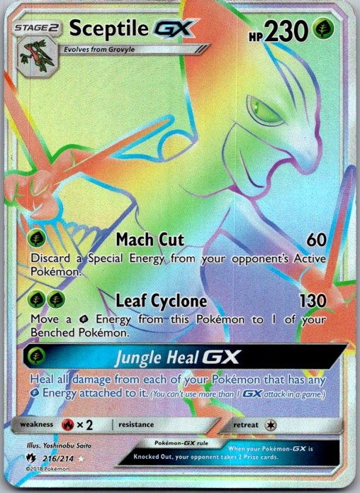 Sceptile GX (Secret) Secret Rare SM - Lost Thunder 216/214 MP