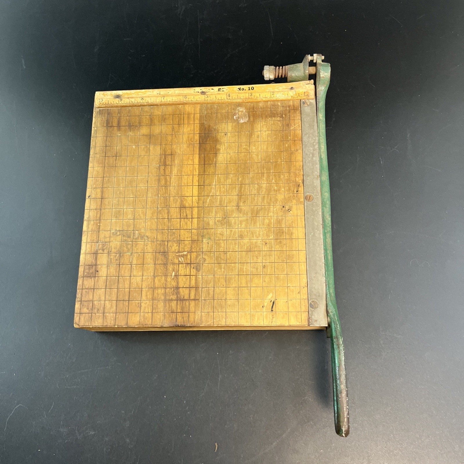 Vtg Ingento Guillotine Paper Cutter Wood Cast Metal Working 10 Vtg Ingento Guillotine Paper Cutter Wood Cast Metal Working 10
